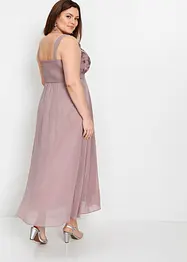 Maxi jurk met pailletten en borduursel, bonprix