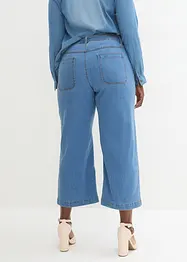 Wide leg mid waist jeans, cropped, bonprix