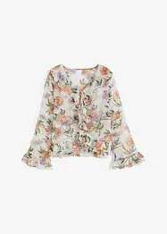 Gedessineerde blouse met volants, bonprix