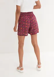 Gedessineerde crinkle short met elastische band, bonprix