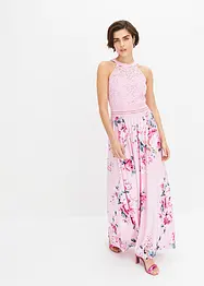 Maxi jurk met bloemenprint en kant, bonprix