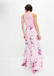 Maxi jurk met bloemenprint en kant, bonprix