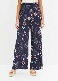 Jersey broek van crêpe met bloemenprint, bonprix