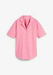 Luchtige oversized blouse van linnenmix, korte mouw, bonprix