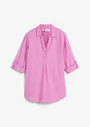 Blouse met linnen en 3/4 mouwen, bonprix