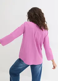 Blouse met linnen en 3/4 mouwen, bonprix