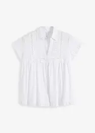 Blouse met korte mouwen en broderie anglaise, bonprix