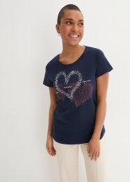 Katoenen shirt met hart, korte mouw, bpc bonprix collection