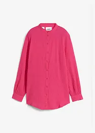 Lange mousseline blouse van katoen met zijsplitten, bonprix