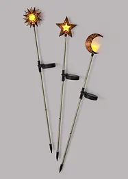 Solar tuinsteker zon, maan, ster (3-dlg. set), bonprix