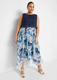 Chiffon jurk met sierlijk kant, bonprix