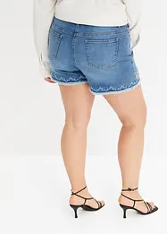 Jeans short met broderie anglaise, bonprix