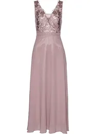 Maxi jurk met pailletten en borduursel, bonprix
