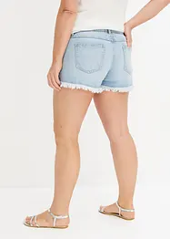 Jeans short met franjes en stras, BODYFLIRT