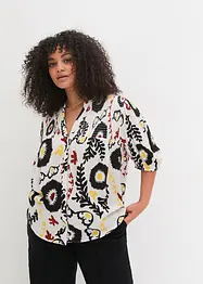 Crinkle blouse met smokwerk, bonprix