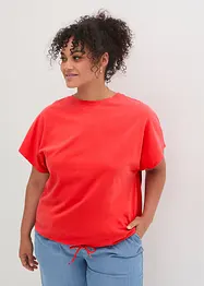 Shirt in een katoen-viscosemix met strikkoordje aan de zoom, bonprix