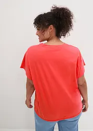 Shirt in een katoen-viscosemix met strikkoordje aan de zoom, bonprix
