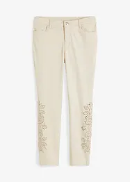 7/8 stretch broek met broderie anglaise, BODYFLIRT