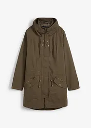 Korte katoenen parka met opstaande kraag, getailleerd, bonprix