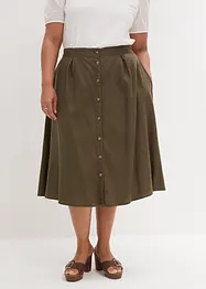 Midi rok met linnen, bonprix