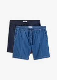 Lange jeans short met elastische band (set van 2), regular fit, John Baner JEANSWEAR