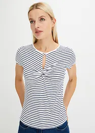 Gestreept shirt met cut-out, bonprix