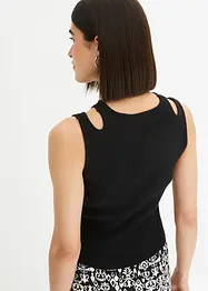 Geribde top met cut-outs, bonprix