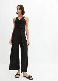 Jersey jumpsuit met plooitjes, bonprix