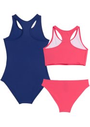 Meisjes badpak en bikini met gerecycled polyamide (3-dlg. set), bpc bonprix collection