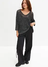 Ajour trui met glitter, bonprix