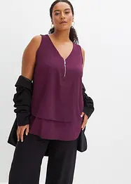 Top met rits in een viscosemix, bonprix