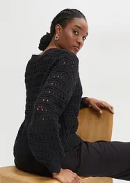 Ajour vest van katoen, bonprix