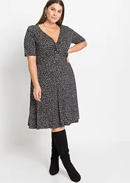 Gedessineerde jersey jurk met drapering in een zachte viscosemix, bonprix