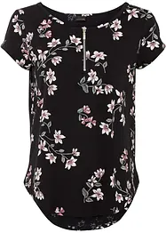 Shirt met ritssluiting in een katoenmix, bonprix