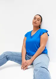 Shirt met kant van een viscose-mix, bonprix