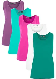 Katoenen longtop (set van 5), bonprix