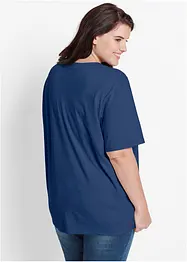 Wijd longshirt met V-hals (set van 5), korte mouw, bonprix