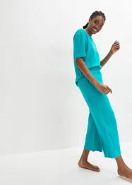 Geribde pyjama met culotte (2-dlg. set), bonprix