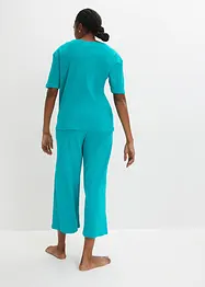 Geribde pyjama met culotte (2-dlg. set), bonprix