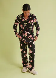 Pyjama met knoopsluiting en steekzakken (2-dlg. set), bonprix