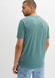 Henley shirt, korte mouw (set van 2) van biologisch katoen, bonprix