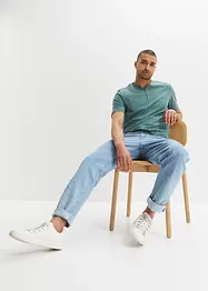 Henley shirt, korte mouw (set van 2) van biologisch katoen, bonprix