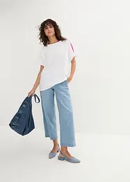 T-shirt met volantmouwen en neon tapes, bonprix