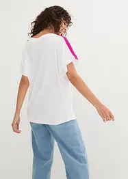 T-shirt met volantmouwen en neon tapes, bonprix