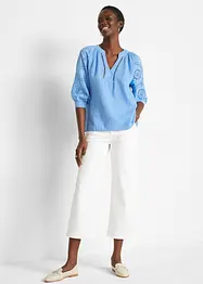 Mousseline tuniek met broderie anglaise, bonprix