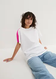 T-shirt met volantmouwen en neon tapes, bonprix