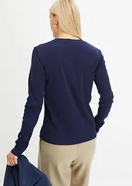 Geribde longsleeve van puur katoen, bonprix