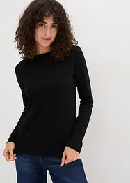 Geribde longsleeve van puur katoen, bonprix