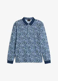 Gedessineerd poloshirt met lange mouwen, bonprix