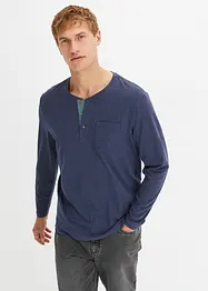 Henley shirt van biologisch katoen, lange mouw, bonprix